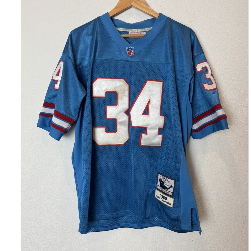 VTG Mitchell & Ness Earl Campbell Houston Oilers 34 Throwback Jersey 1980 48/ M